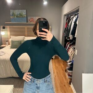 Abercrombie & Fitch Dark Green Ribbed Bodysuit